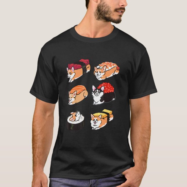 T-shirt Corgi Sushi (Devant)