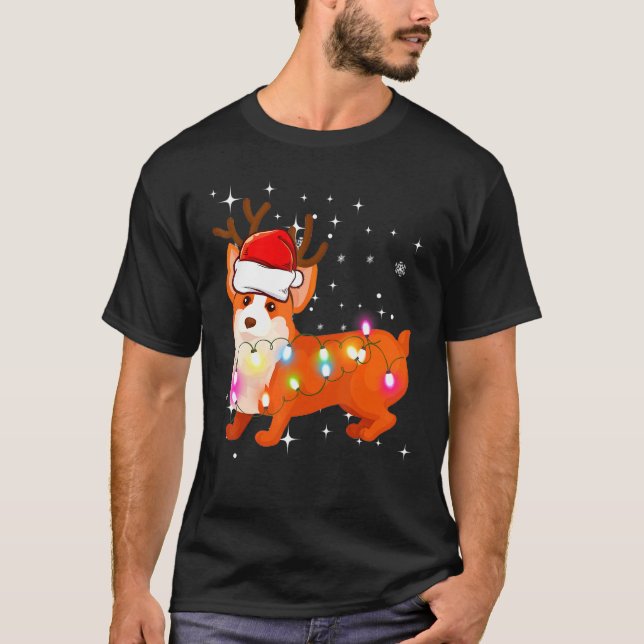 T-shirt Corgi Tee Noël Renne (Devant)
