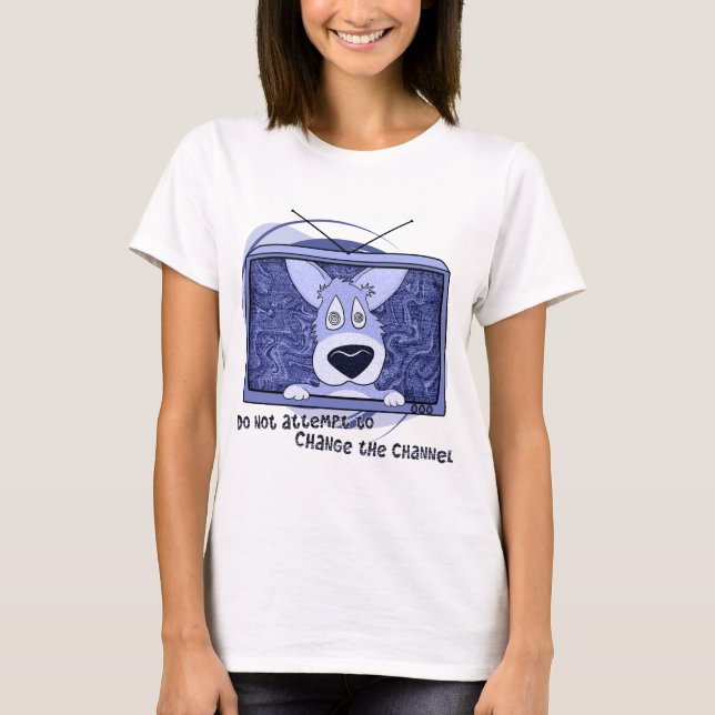 T-shirt Corgi Télévision Invasion Dames Ringer Teeshirt (Devant)