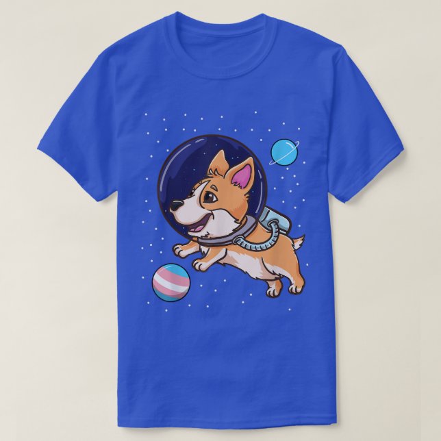 T-shirt Corgi transgenre dans l'espace Trans Pride 1336 (Design devant)