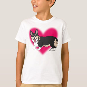 T-shirt Corgi tricolore Saint-Valentin