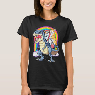 T-shirt Corgi Unicorn Dinosaur T Rex Kids Girls Rainbow