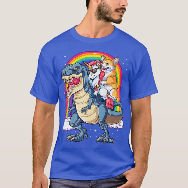 T-shirt Corgi Unicorn Riding Dinosaur T re Gifts Boys (Devant)