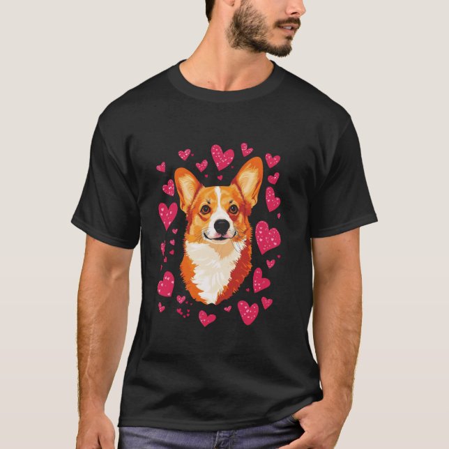 T-shirt Corgi Valentines Day (Devant)