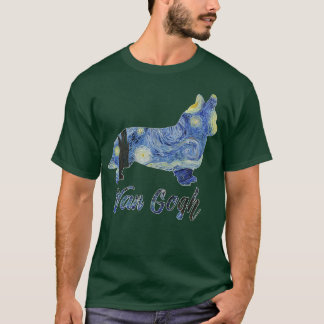 T-shirt Corgi Van Gogh Starry Night Dog Art Van Gogh Paint