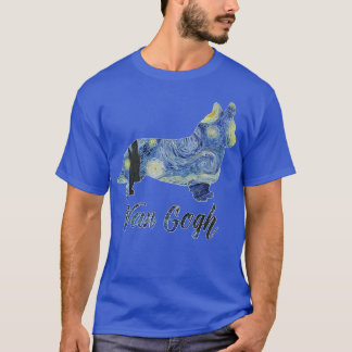 T-shirt Corgi Van Gogh Starry Night Dog Art Van Gogh Paint