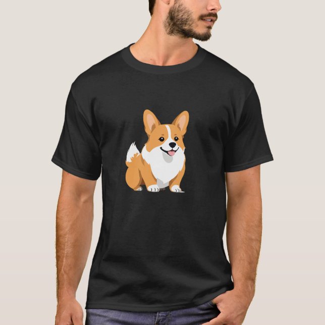 T-shirt Corgi Vector Art Animal Moderne Urban Graphisme An (Devant)