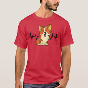 T-shirt Corgi Welsh Heartbeat Corgi Breeder, Corgi gallois