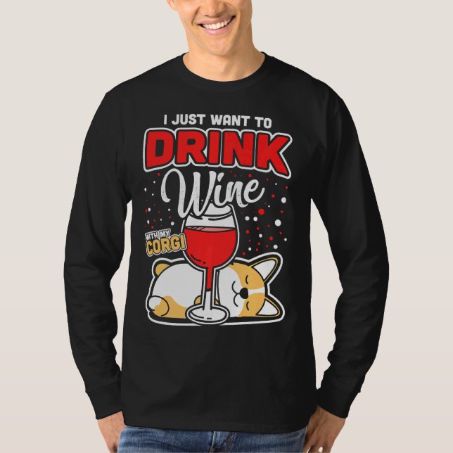 T-shirt Corgi Wine (Devant)