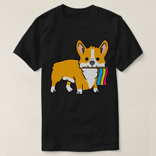 T-shirt Corgi With Panseual Pride Flag-661 (Design devant)