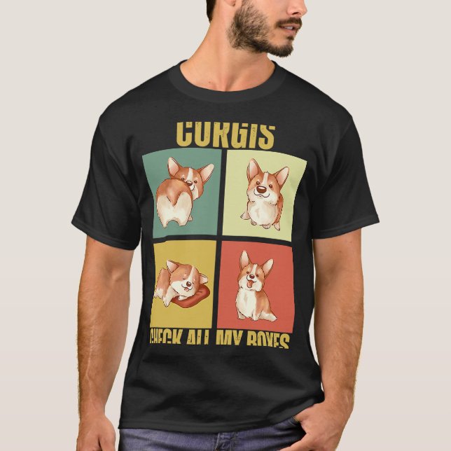 T-shirt Corgis Coche Toutes Mes Cases  Corgi (Devant)