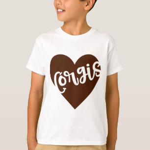 T-SHIRT CORGIS - COEUR AVEC TYPOGRAPHIE DE PAW