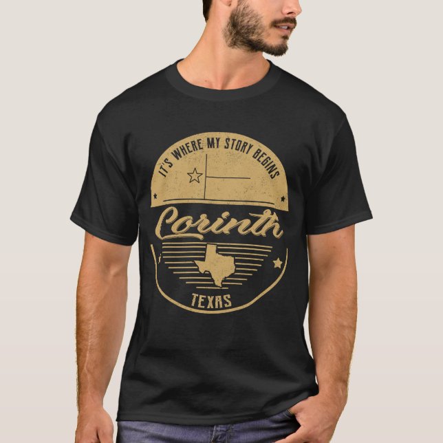T-shirt Corinth Texas C'est où mon histoire commence (Devant)