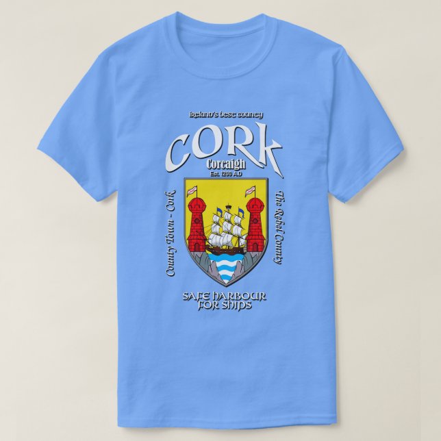 T-shirt Cork Ireland Irish Crest Armoiries (Design devant)