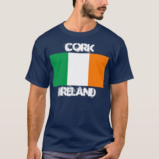 T-shirt Cork, Irlande avec drapeau irlandais (Devant)