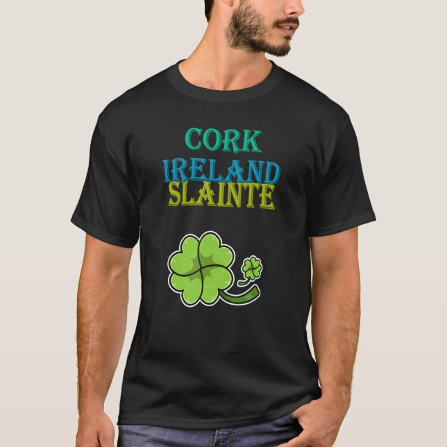 T-shirt Cork, Irlande, Slainte Jour de la St Patrick Sarca (Devant)