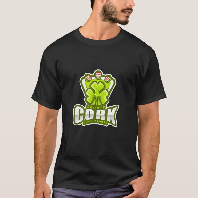 T-shirt Cork Rebel Comté Shamrock Irlande traditionnelle I (Devant)
