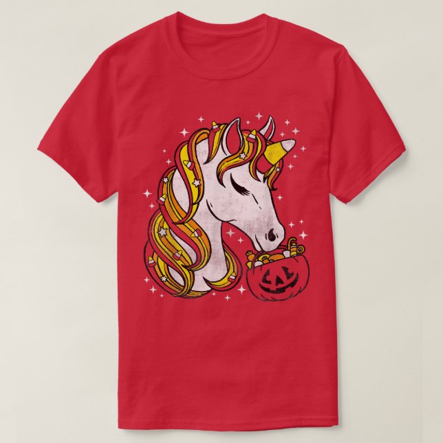 T-shirt Corn à bonbons mignon Unicorne Halloween (Design devant)