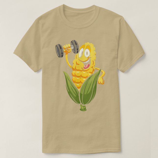T-shirt Corn, Bodybuilding Fitness Gym Gear Workout Vegan (Design devant)