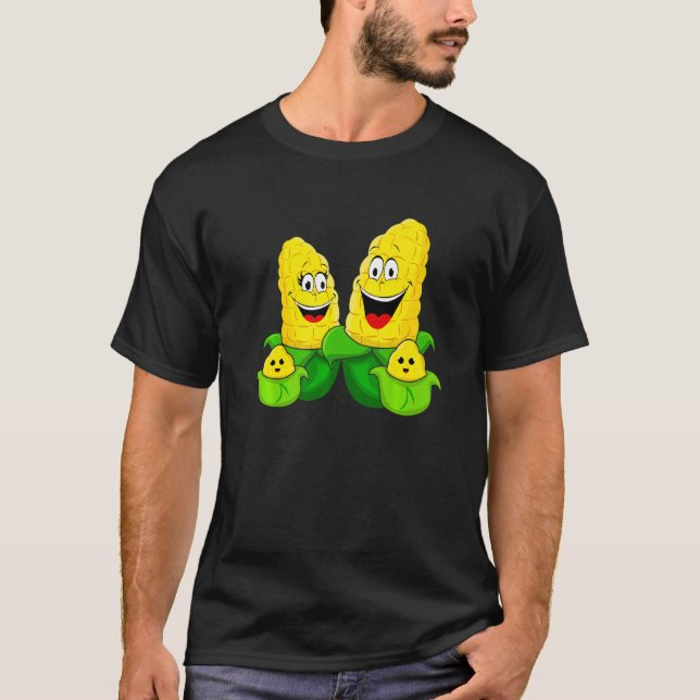 T-shirt Corn Family Vegetable Vegetarian Vegan Farming   (Devant)