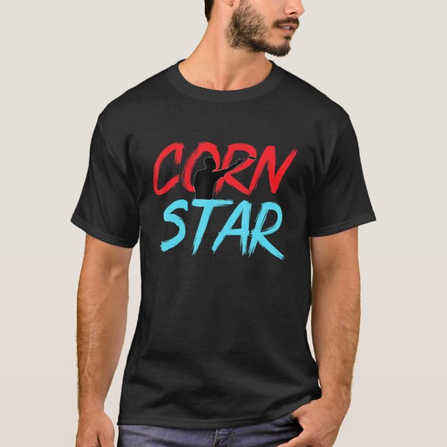 T-shirt Corn Star Cornhole Joueur Cornhole Champion Équipe (Devant)