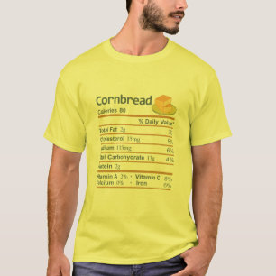 T-shirt Cornbread Nutrition Facts Thanksgiving Costume Chr