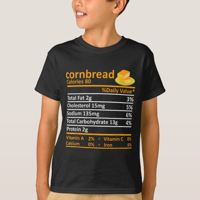 T-shirt Cornbread Nutrition Food Thanksgiving Costume Chri (Devant)
