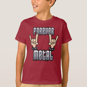 T-shirt Corne de Diable Métal Lourd pour Toujours Signes d