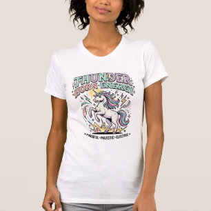 T-shirt Corne de Tonnerre de Licorne Énergie Style Rétro P