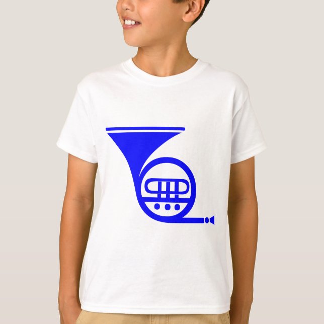 T-shirt Corne française - Bleu (Devant)