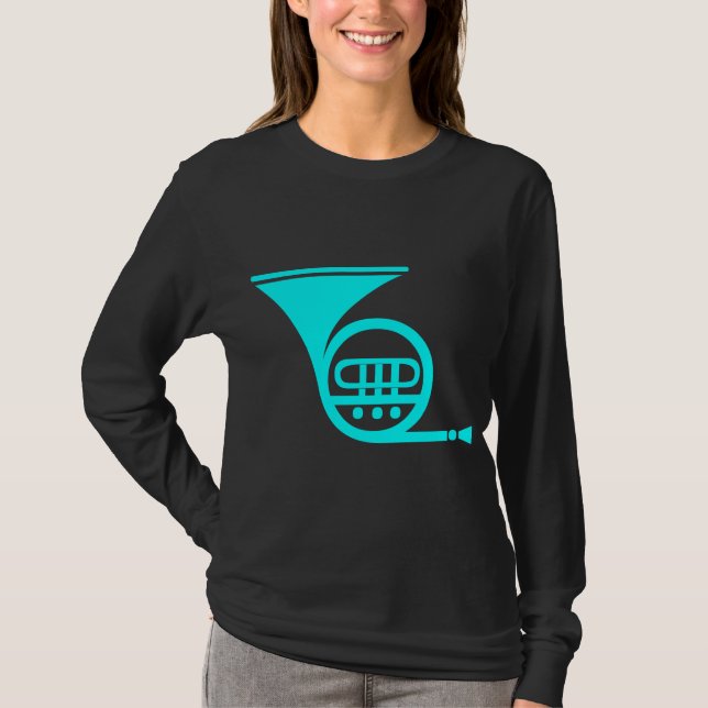 T-shirt Corne française - Cyan (Devant)