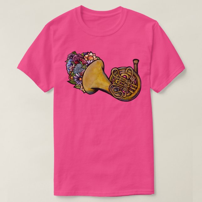T-shirt Corne française florale (Design devant)