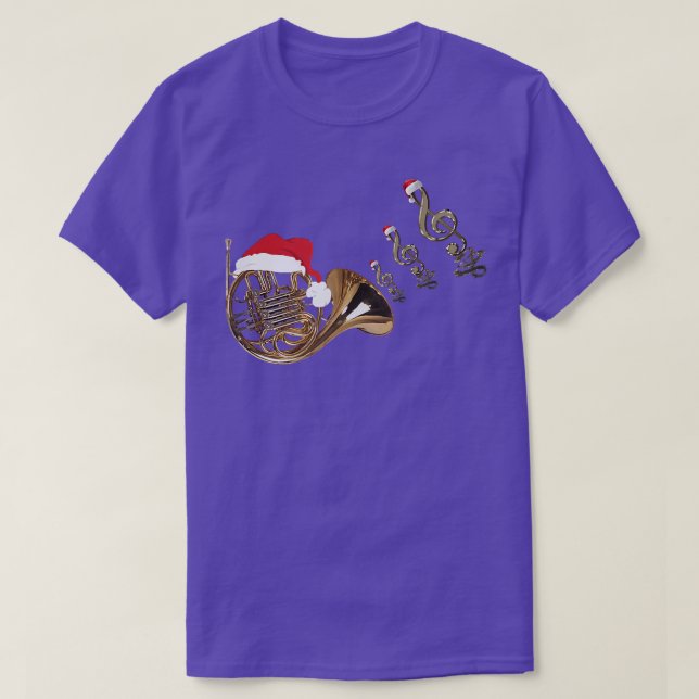 T-shirt Corne française Musique Chemise Santa Hat Christma (Design devant)