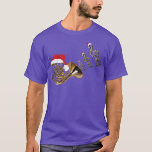 T-shirt Corne française Musique Chemise Santa Hat Christma