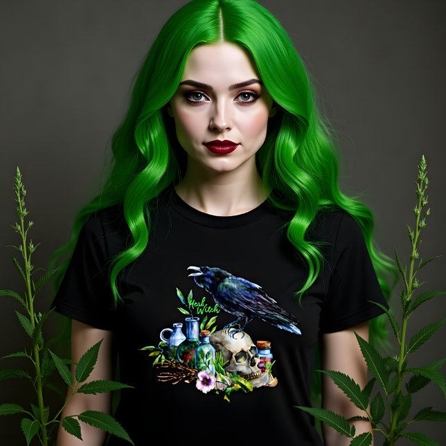T-shirt Corneille, crâne et herbes (Créateur téléchargé)