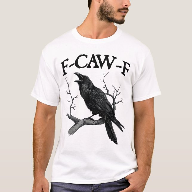 T-shirt Corneille noire, F-Caw-F (Devant)