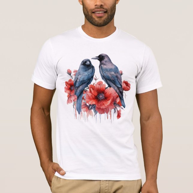 T-shirt Corneilles Fleur d'Oiseau Crow Lover (Devant)