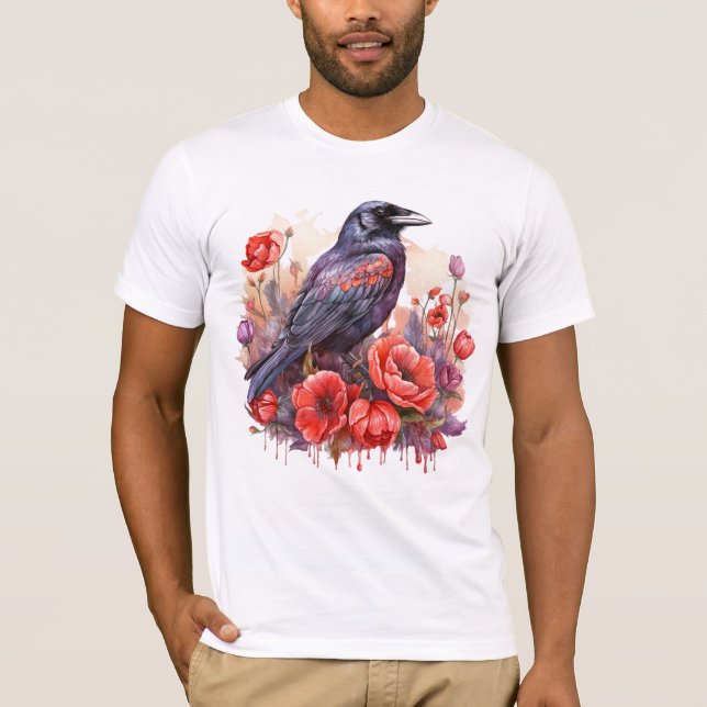 T-shirt Corneilles Fleur d'Oiseau Crow Lover (Devant)