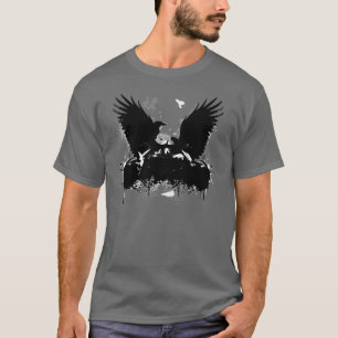 T-shirt Corneilles volantes urbaines artistiques de