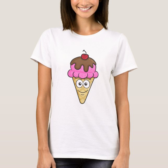 T-shirt Cornet de crème glacée Emoji (Devant)