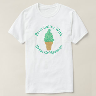 T-shirt Cornet de crème glacée PERSONNALISÉ de menthe d