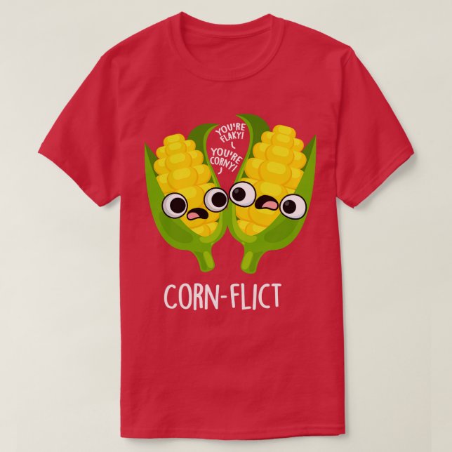 T-shirt Cornflict Cute Corn Flake Pun 1 (Design devant)