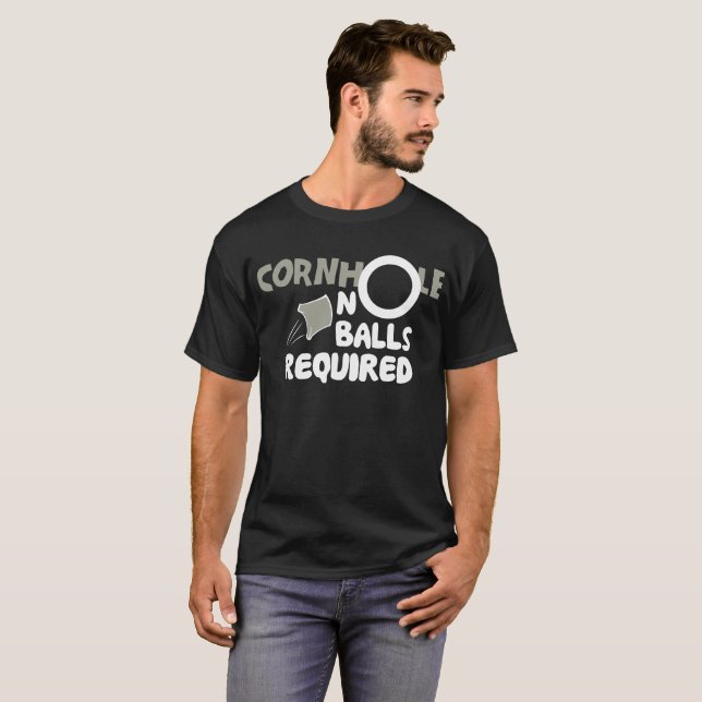 T-shirt Cornhole aucunes boules a exigé le jeu drôle (Devant entier)