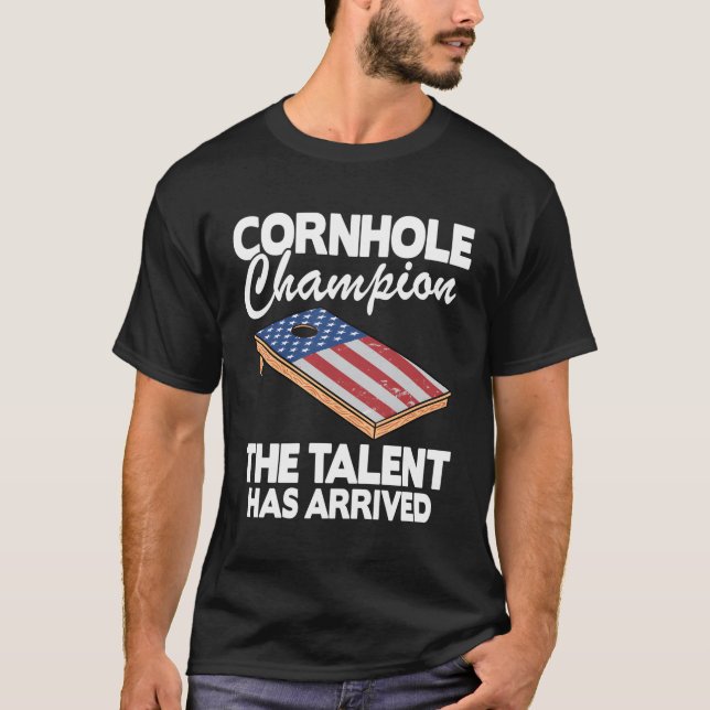 T-shirt Cornhole Champion American Flag Board Cornhole (Devant)
