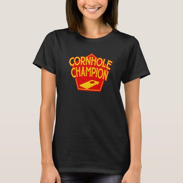 T-shirt Cornhole Champion Cornhole Team Bean Bag Cornhol (Devant)