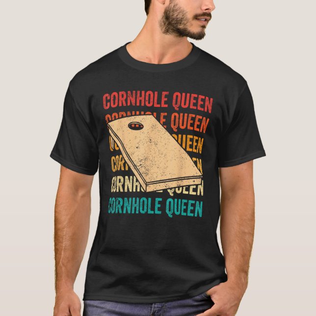 T-shirt Cornhole Corn Hole Retro Cornhole Queen (Devant)