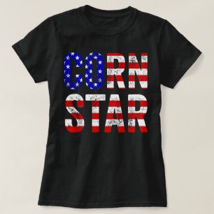 T-shirt Cornhole Funny Bean Sac Toss Corn Star USA Drapeau