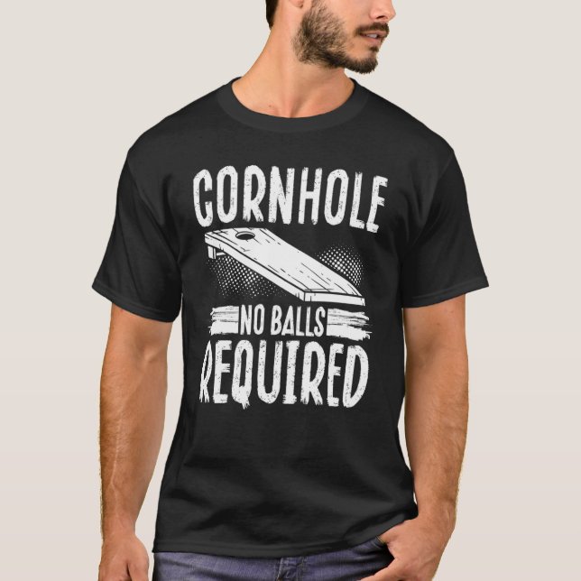 T-shirt Cornhole Pas De Boules Requises (Devant)