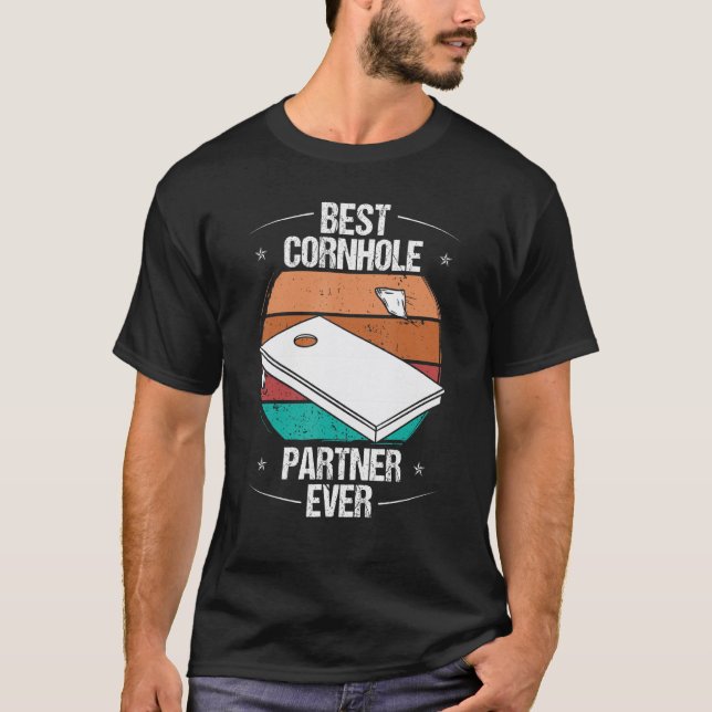 T-shirt Cornhole Player Meilleur partenaire Cornhole jamai (Devant)