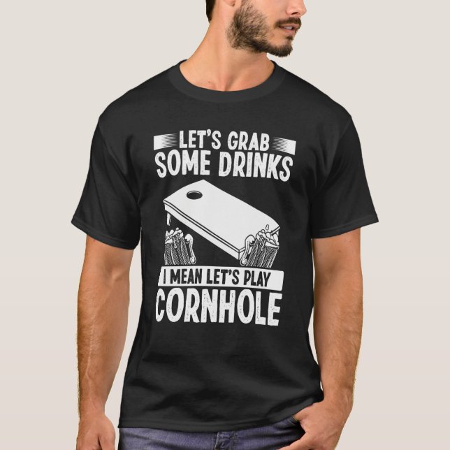 T-shirt Cornhole Throwing Game Drinking Team Cornhole Play (Devant)